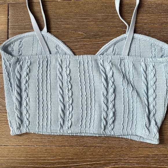 Baby Blue Zara Spaghetti Strap Crop Top - Picture 5 of 5